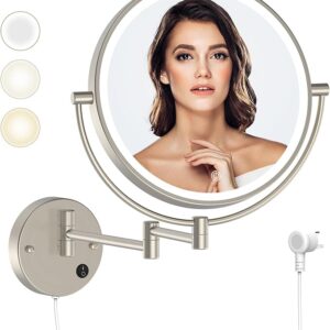 9" Plug-in Wall Mounted Lighted Makeup Mirror